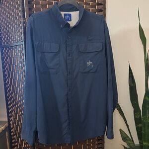Guy Harvey Men's Navy Long-Sleeve Button-Down Shirt